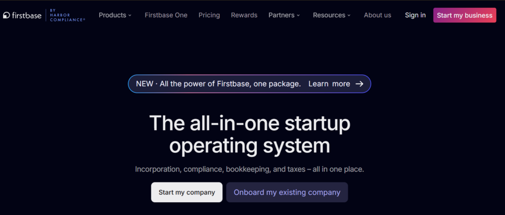 Firstbase LLC formation service homepage