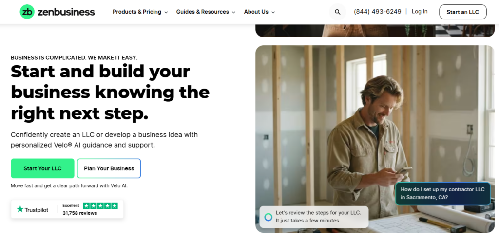 ZenBusiness LLC formation plans and pricing